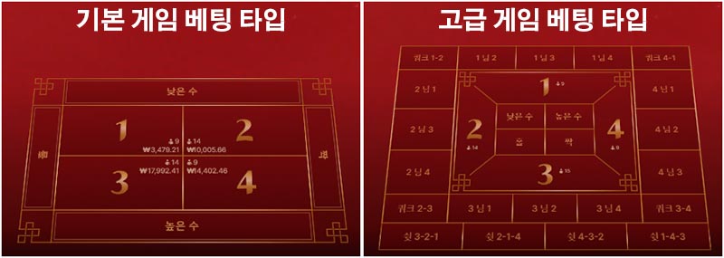 판탄 라이브 카지노 게임 베팅 옵션